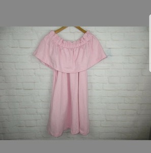 baby pink off the shoulder dress