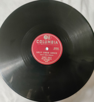 Jerry Vale, Columbia 78rpm, Lolly Linger Longer/A Million moons Ago VG++