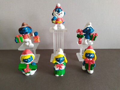 SCHLEICH PEYO SMURF SMURF SMURF - CHRISTMAS XMAS SET OF 6 FIGURES