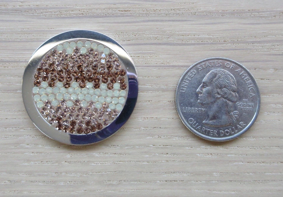 MI MONEDA Grande Inoxidable RITMO Teniente Rosa SWAROVSKI Cristal Moneda NUEVA DIFÍCIL DE ENCONTRAR Foto 3 de 4