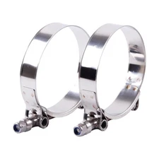 4" Inch T-Bolt Clamps Stainless Steel Clamp Turbo Intake Hose Coupler 2 PCS