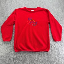Walt Disney World Fleece Sweatshirt Crewneck Medium Red Mickey Mouse VTG