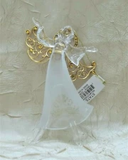 Angel Frosted Acrylic & Metal Christmas Ornament Religious Holiday STATS Brand 
