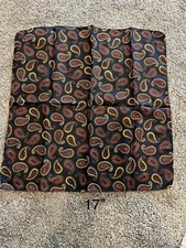 Silk Pocket Square Black with Brown Paisleys