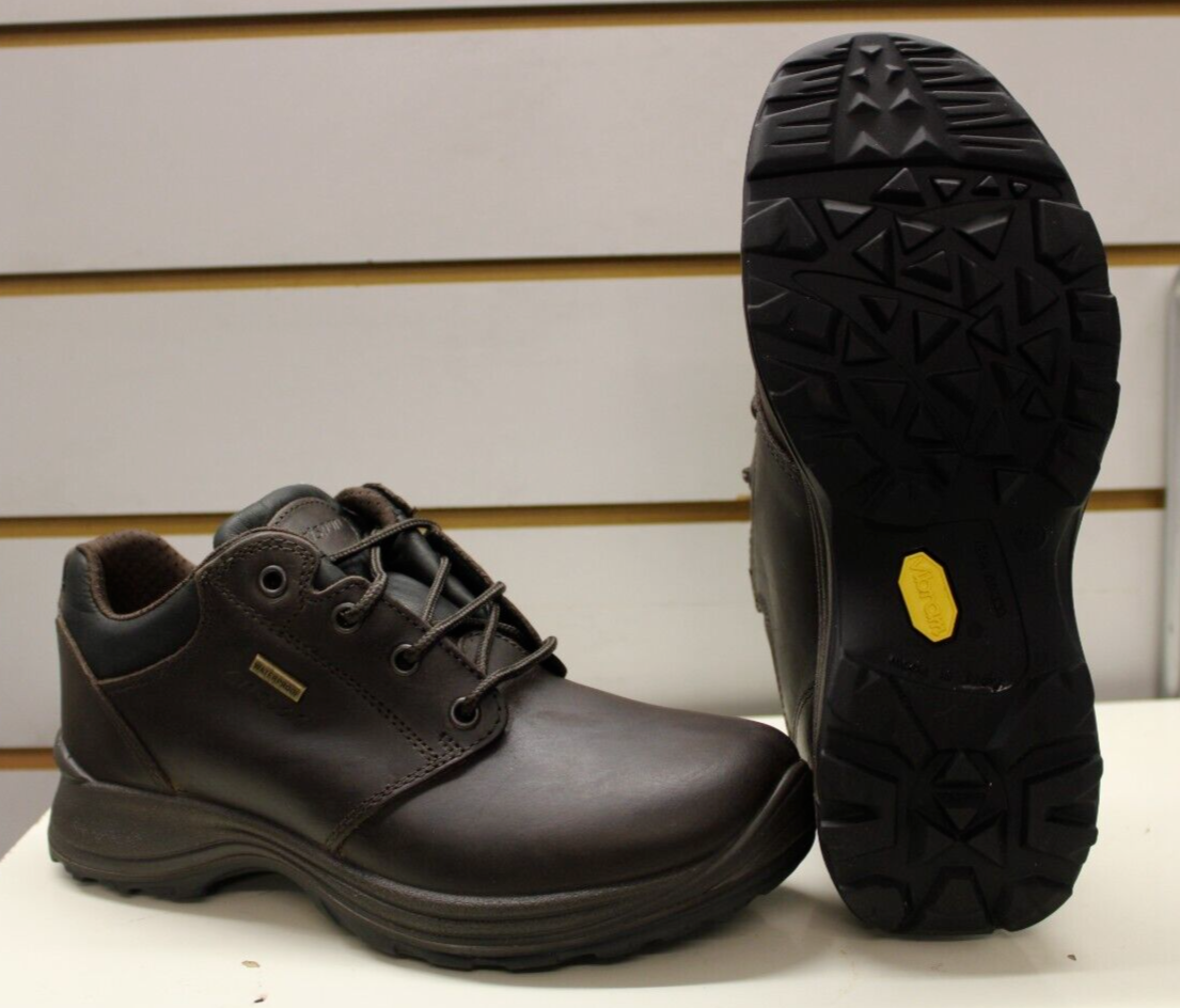 Grisport Waterproof Walking Shoes Exmoor Vibram Sole Brown Leather
