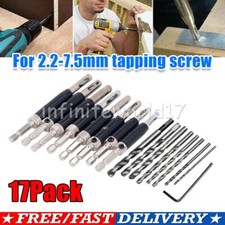 Self Centering Lock Hinge Drill Bit Set Hardware Drawer Pilot Hole Guides HSS‘