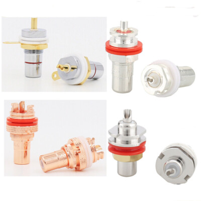 4Pcs Hifi RCA Female Socket Chassis Connector Phono Copper Jack Amp RCA Plug