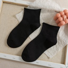 5 Pairs of women's autumn solid cotton breathable tube socks
