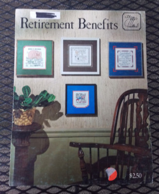 1982 Three Needles Cross Stitch Chart Leaflet Retirement Benefits 4 graphs 