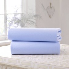 2 x Mini Cot / Space Saver Cot 100% Cotton Jersey Fitted Sheet Size 50 x 100 cm,
