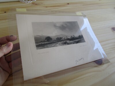 Antique J D Harding engraving landscape city print