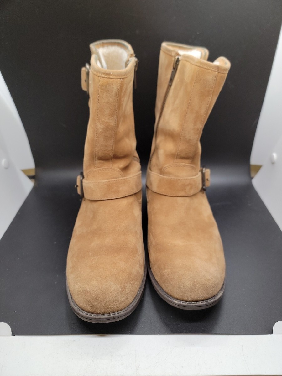 UGG Australia Womens 6.5 Chaney Boots Lined Buckles Moto Water