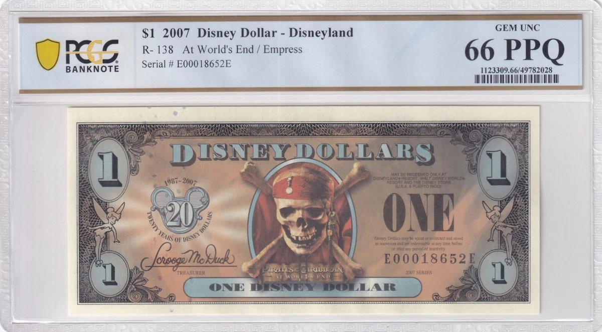 Pirates of the Caribbean Disney Dollars (1968-Now) for sale | eBay