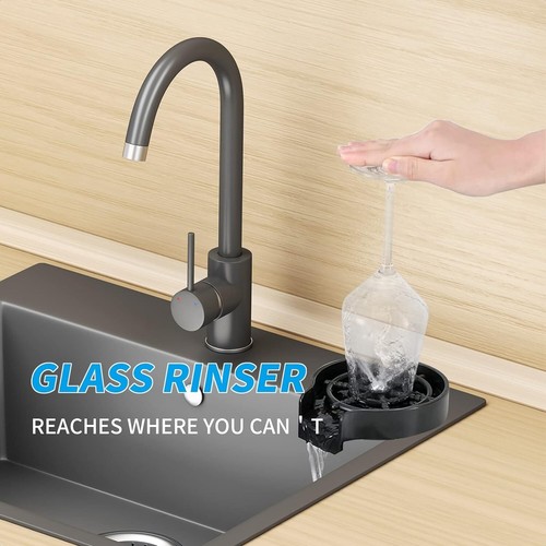 Kitchen Sink Glass Rinser Cup Matte Black Washer for Sink Baby Bottle Washer Gla - Picture 5 of 5