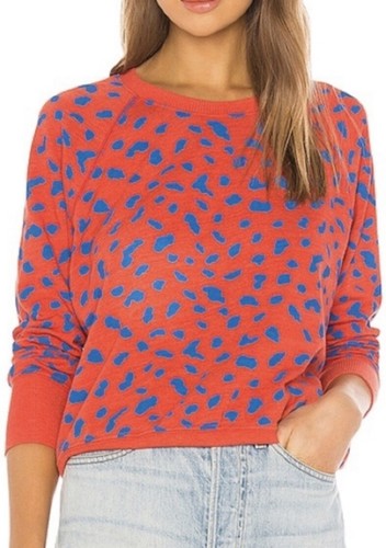 Sundry Cheetah Print Crew Sweatshirt 