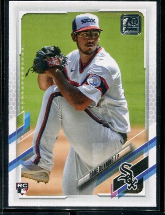 2021 Topps #231  SP Variation - Dane Dunning (Vertical, White Jersey) ⚾ RC