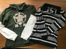 EUC Gymboree Faded Glory Boys Long Sleeve Polo Shirts M L 8 10