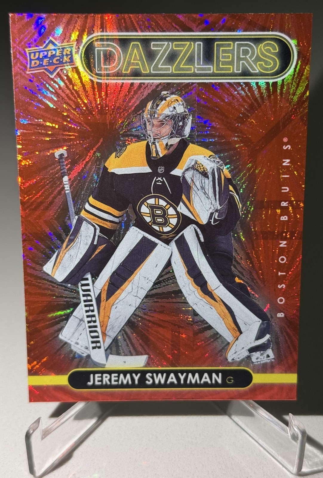 2021-22 Upper Deck Series 1 - Jeremy Swayman - Rookie - Red - Dazzlers!