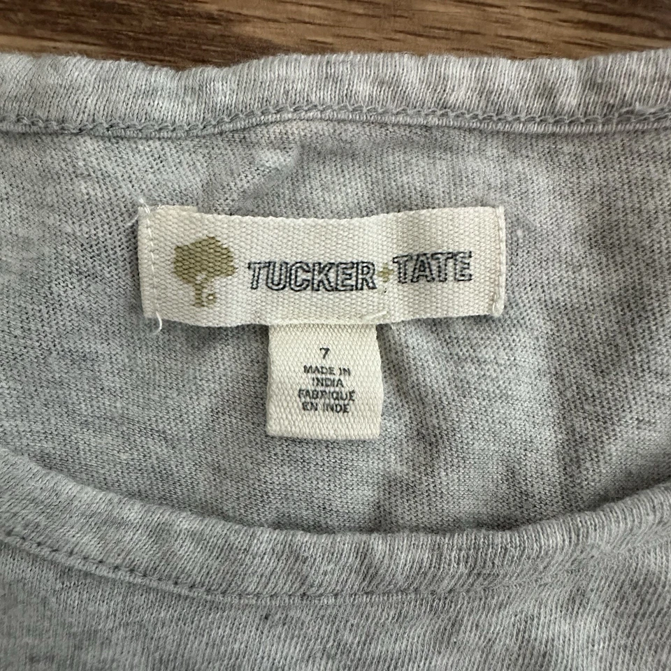 Vestido Tucker + Tate Niñas Talla 7 Arco Iris Capas Tul Gris Jaspeado Algodón ¡EXCELENTE ESTADO USADO! Foto 4 de 4