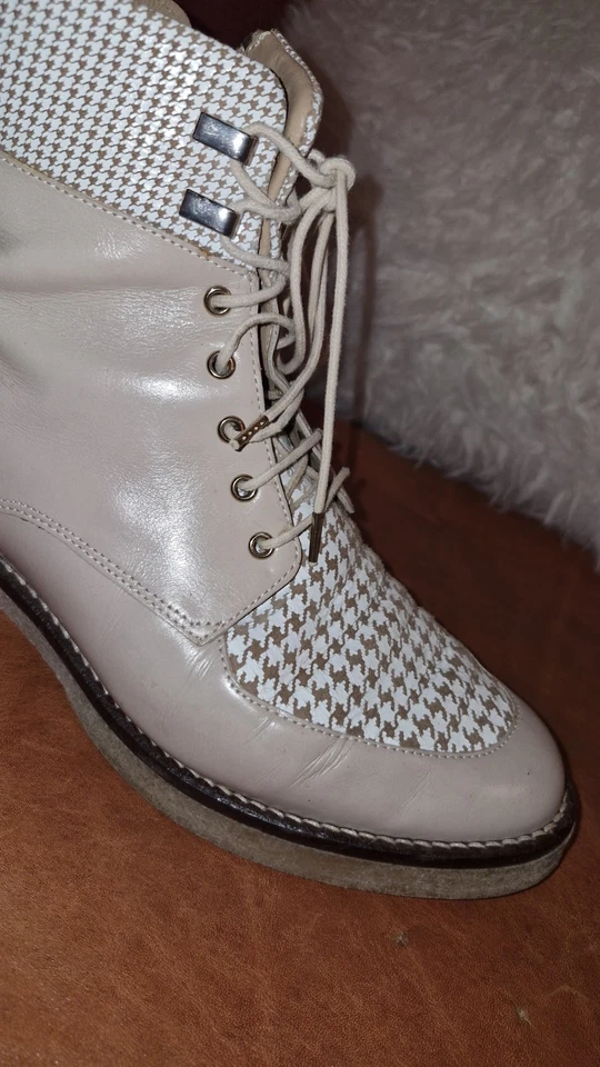 Paire de bottines BOCAGE Femme Beige t 38 tout cuir TBE - Photo 3/4