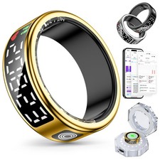 Smart Rings for Women Men, Health Fitness Tracker Ring with LED Display Scree...