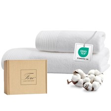 Ferò Set Asciugamani Bagno di Lusso 2 Pezzi, OEKO-TEX 100% Cotone Premium 550 g/