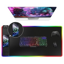 Mouse Pad with Wireless Charging, RGB Gaming Mousepad, Large Desk Mat with Ul...