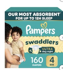 Pampers Swaddlers Ultra Diapers Size 4 15-34 lb - 160 Count Day and Night