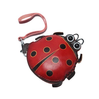 Ladybug Coin Purse - Animal Change Pouch, Cartoon Credit Card Holder, Leather...