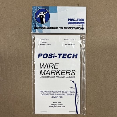 POSI-TECH BKWM-4610 Wire Marker Book Terminal Block Marker Legends 46-90, 1 Book