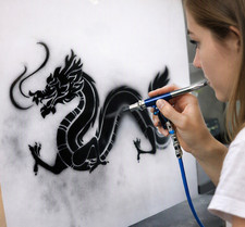 Dragon 6 stencil Airbrush art stencil artists dragon template