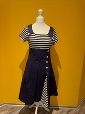 Kleid Damen Größe L Matrosenkleid  Blau Weiß Neu Rockabilly Retro