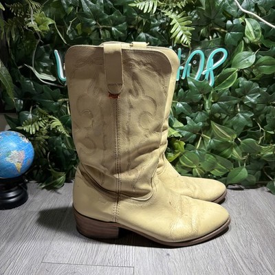 Vintage Levi's Orange Tab Beige Western Cowboy Boots Size 12 M