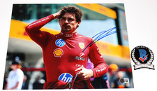 CHARLES LECLERC SIGNED FORMULA 1 11x14 PHOTO B FERRARI RACING F1 BECKETT BAS COA
