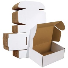 HORLIMER 9x6x4 inches Shipping Boxes Set of 25, White Corrugated Cardboard Box L