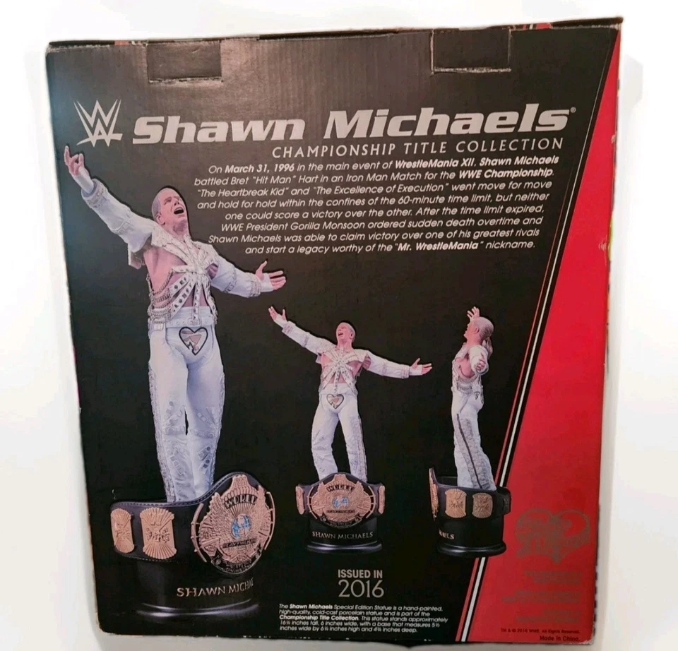 WWE Shawn Michaels Championship Title Collection 16 pulgadas Estatua Wrestlemania 12 Foto 2 de 4