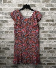J.Crew Silk Dress Women’s 4 Multicolor Paisley Flutter Sleeve