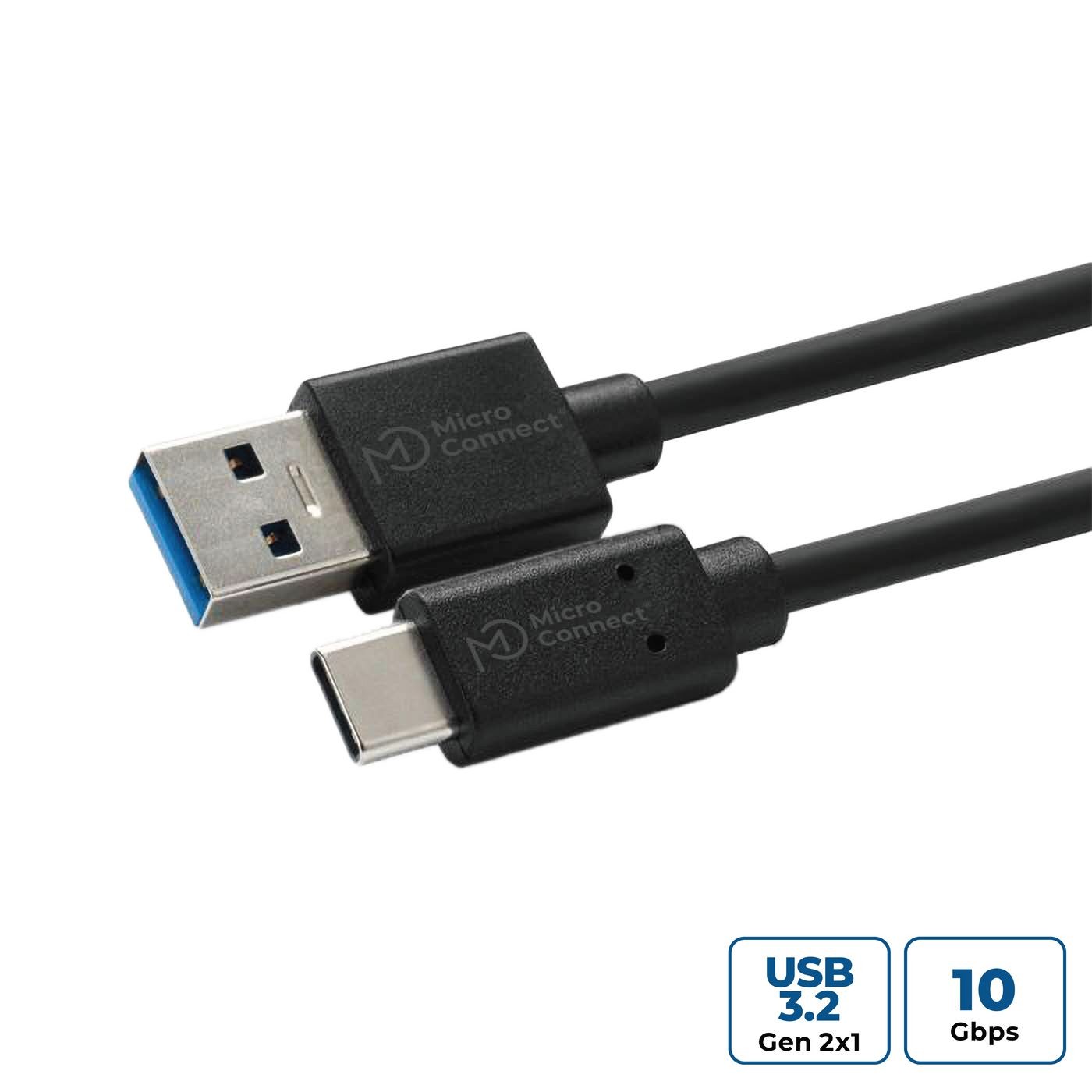 MicroConnect USB3.2CA1.5 USB Cable 1.5m USB A to USB C 5 Gbit/s Black