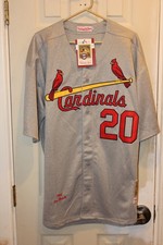 gray 1967 St. Louis Cardinals Lou Brock (20) stitched button-down Mitchell & Nes