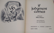 1941 WWII HC Book w/ DJ IF JUDGMENT COMES Alfred Noyes POETRY CM5830