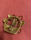 Unique Gold Tone Easter Basket w/Eggs and Bow Spring Clasp HTF One Like This!!! — photo 3