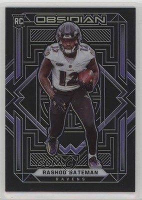 2021 Obsidian Rookies Electric Etch Purple 83/100 Rashod Bateman Rookie RC 3hd