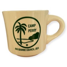 Vintage Camp Perry BSA Mug Rio Grande Council Ceramic Coffee Cup Made in USA