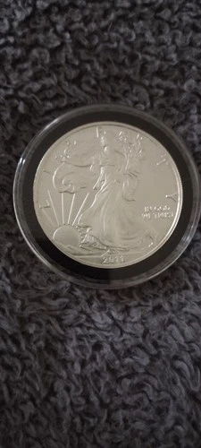 American BU Silver Eagle Coin 2011 Rare Daniel Carr Overstrike