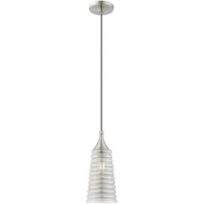 Livex Lighting 40647-91 Art Glass Mini Pendant Brushed Nickel