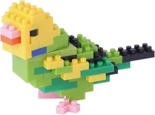 Kawada nanoblock - Birds - Budgie Green Opaline, Collection Series Building Kit