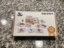 STEM development toy with words wooden holder