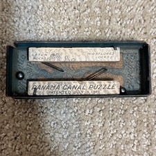 1912 Patented Panama Canal Dexterity Puzzle Antique Rare Find