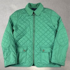 Polo Ralph Lauren Girl's Size XL 16 Diamond Quilted Barn Jacket Preppy Green