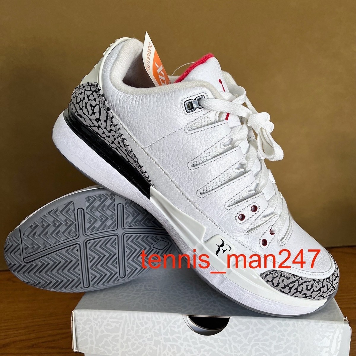 Nike Roger Federer RF 2014 Zoom Vapor AJ3 9.5 Jordan Cement Tennis